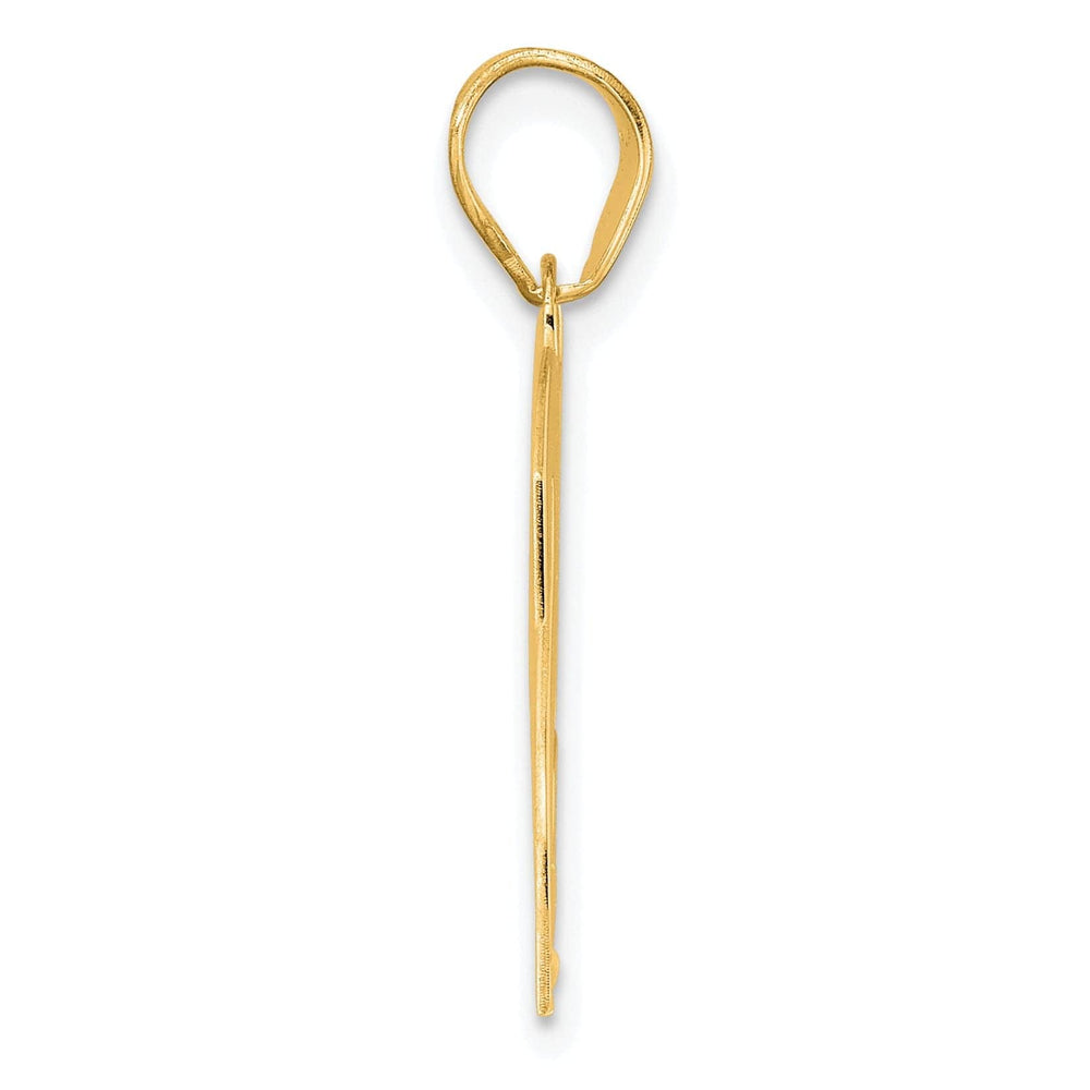 14k Yellow Gold Polished Finish Block Script Design Number 23 Charm Pendant