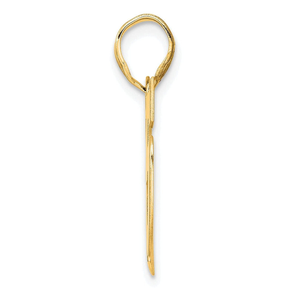 14k Yellow Gold Polished Finish Block Script Design Number 25 Charm Pendant