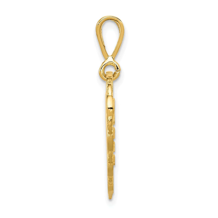 14k Yellow Gold For My Daughter Charm Pendant