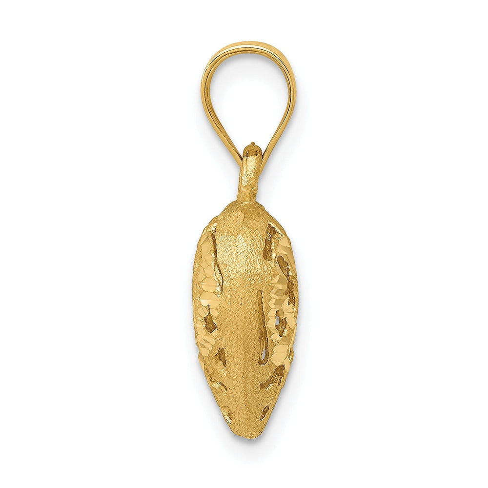 14k Yellow Gold Fancy Heart Charm Pendant
