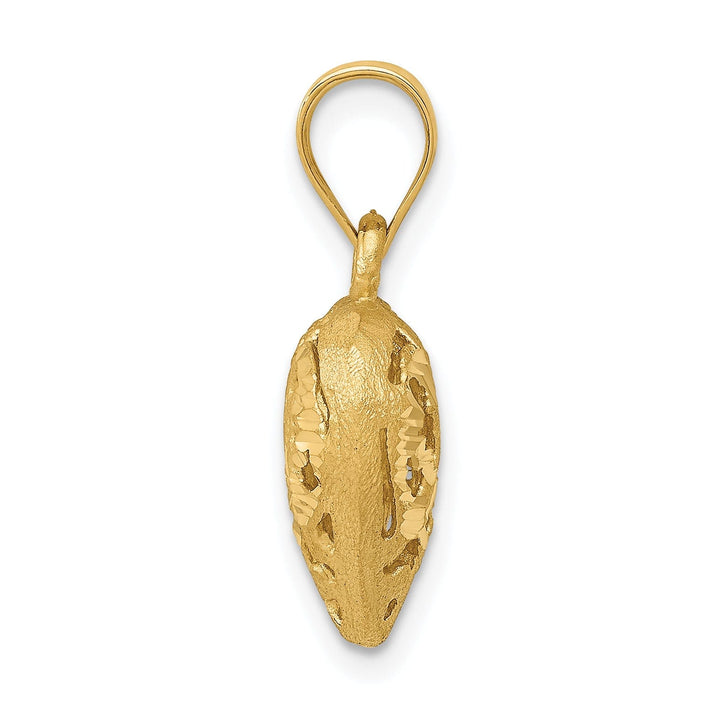14k Yellow Gold Fancy Heart Charm Pendant