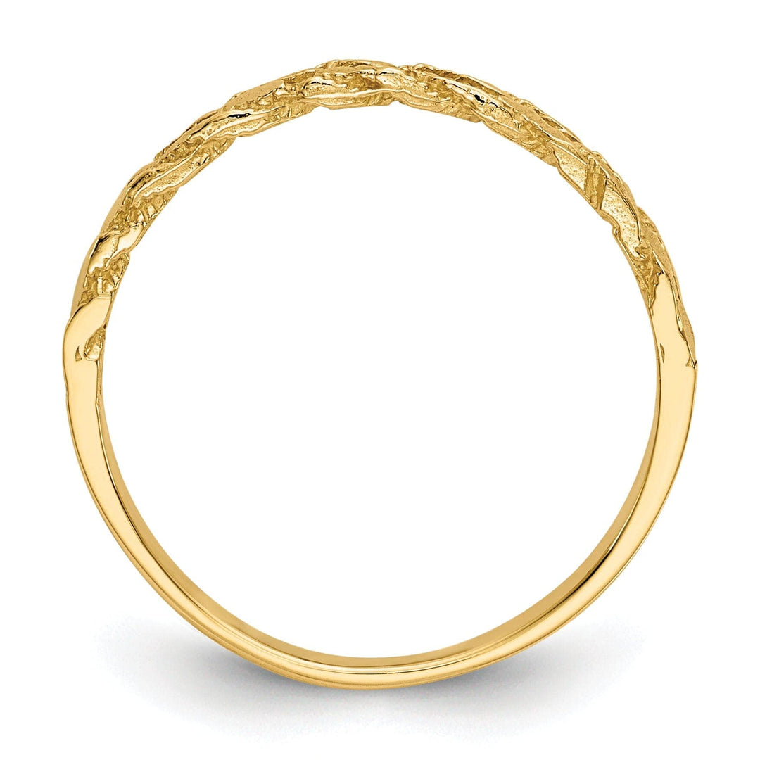 14k Yellow Gold Diamond Cut Rope Ring