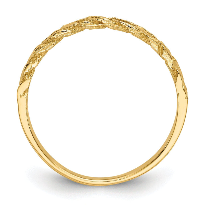 14k Yellow Gold Diamond Cut Rope Ring