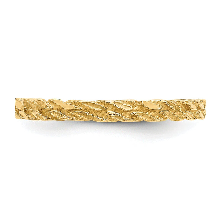 14k Yellow Gold Diamond Cut Rope Ring