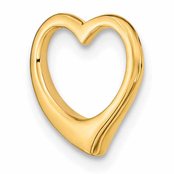 14 Yellow Gold 3-D Floating Heart Slide Pendant