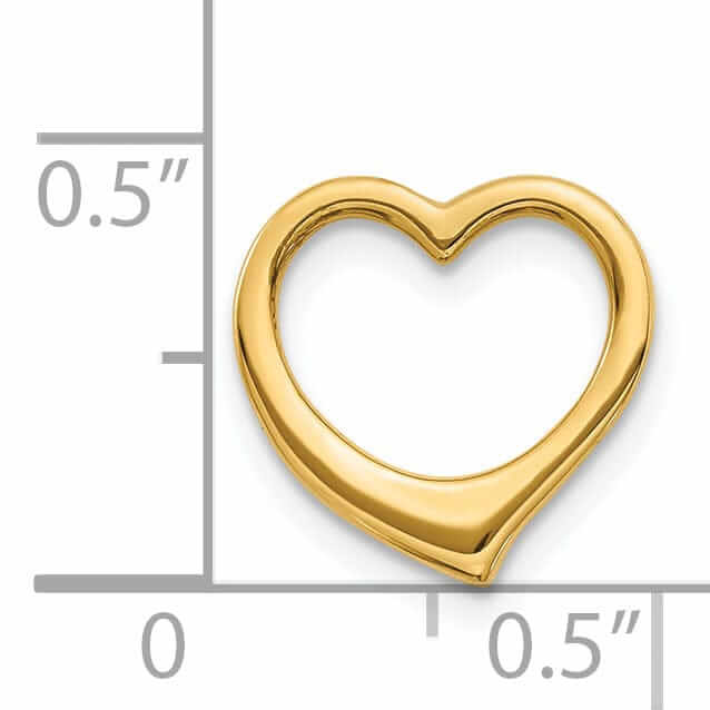 14 Yellow Gold 3-D Floating Heart Slide Pendant