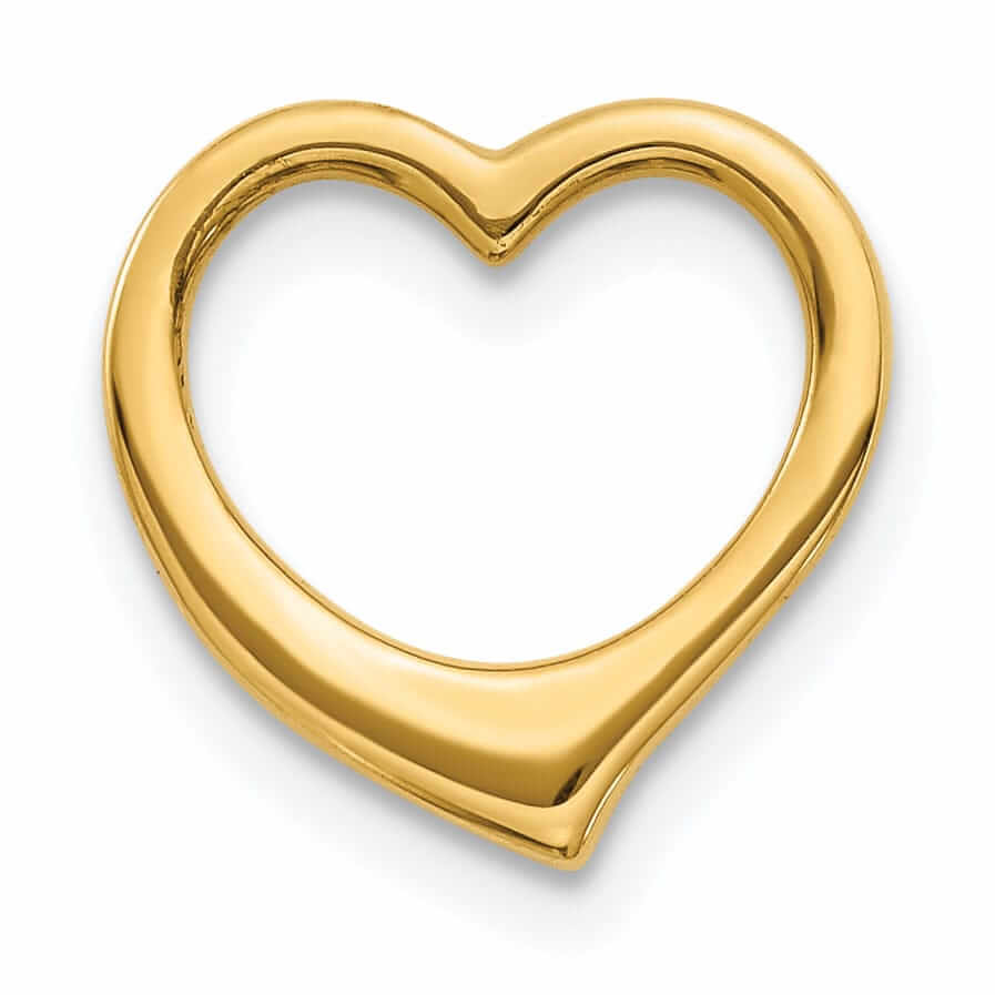 14 Yellow Gold 3-D Floating Heart Slide Pendant