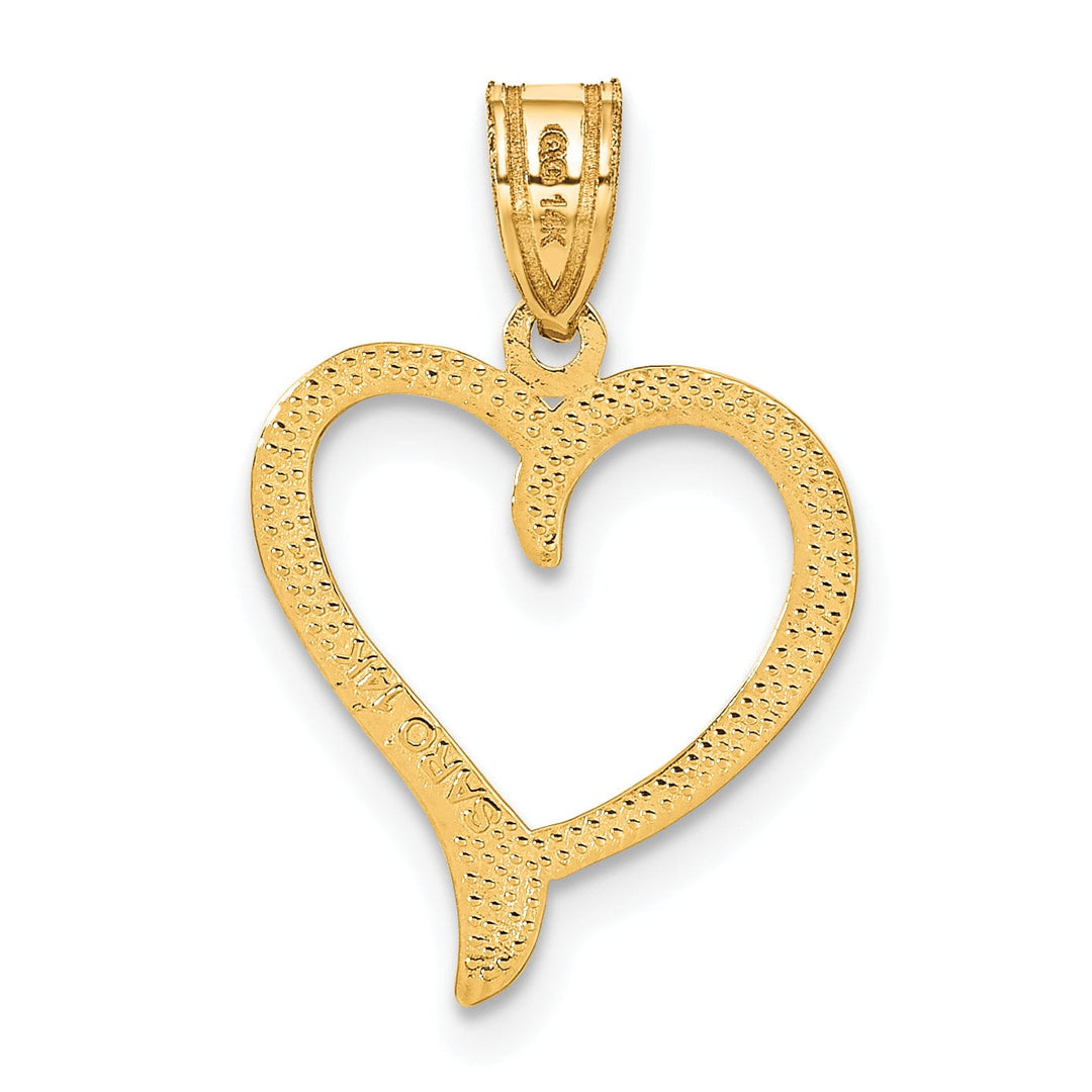 14k Yellow Gold D.C Heart Design Charm Pendant
