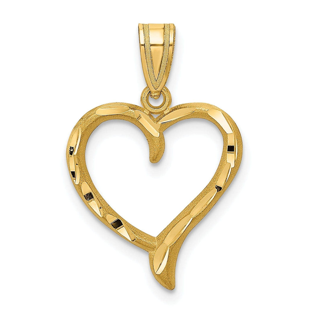 14k Yellow Gold D.C Heart Design Charm Pendant