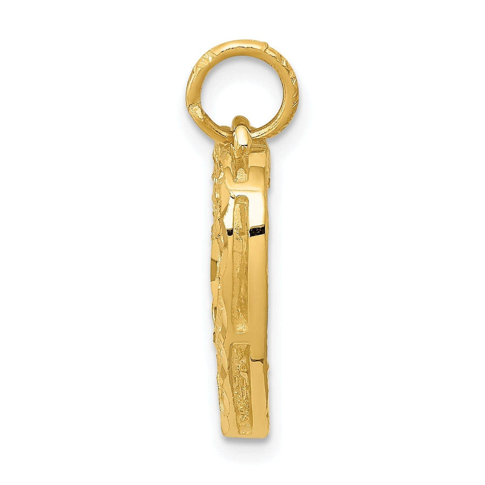 14k Yellow Gold Heart Charm Pendant