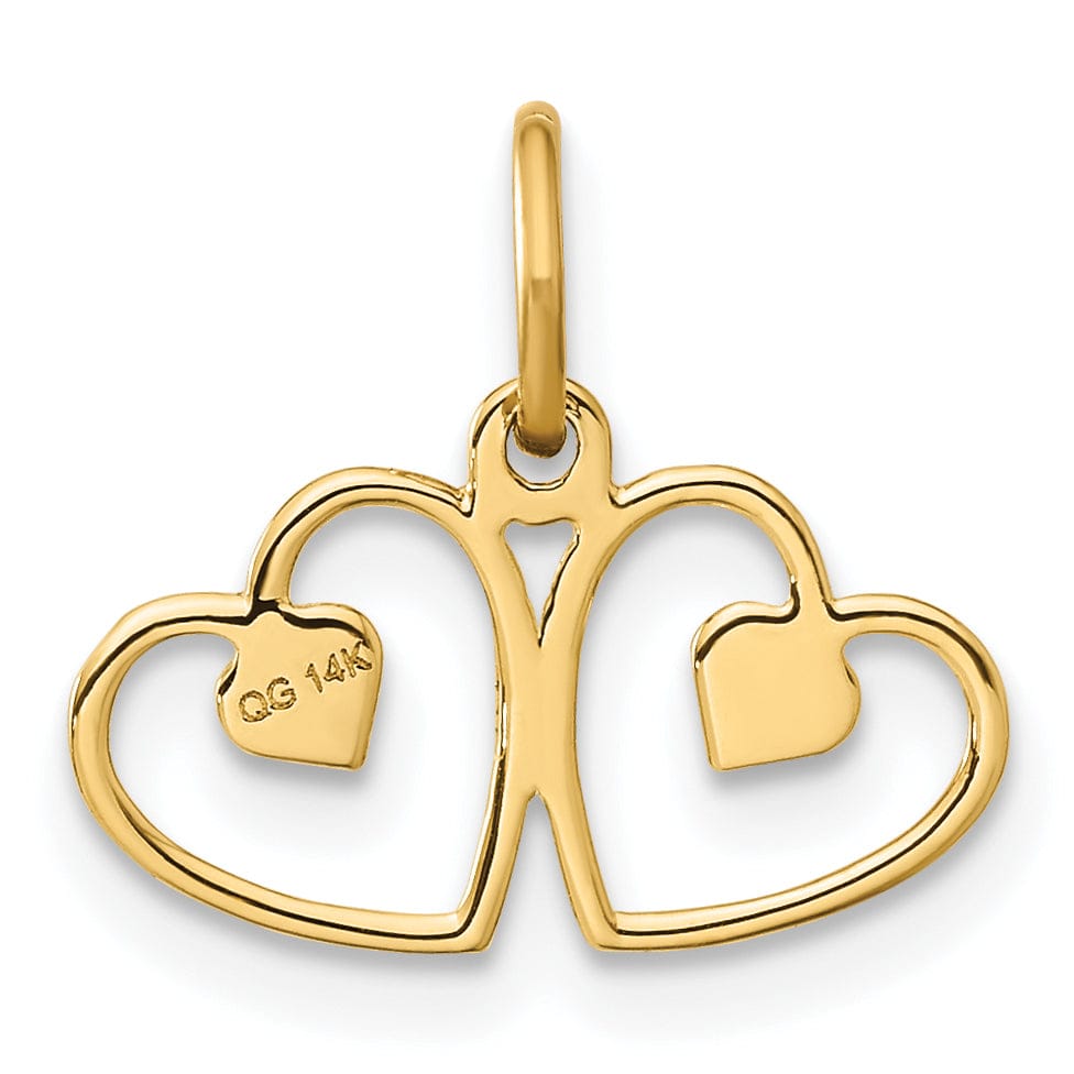 14k Yellow Gold Heart Charm