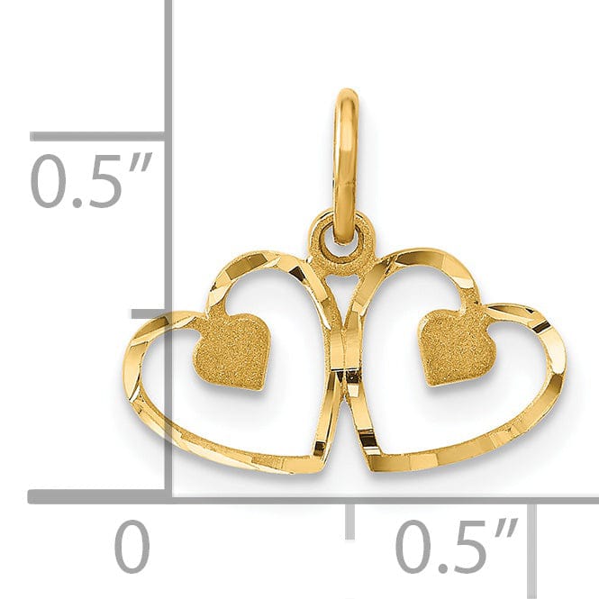 14k Yellow Gold Heart Charm