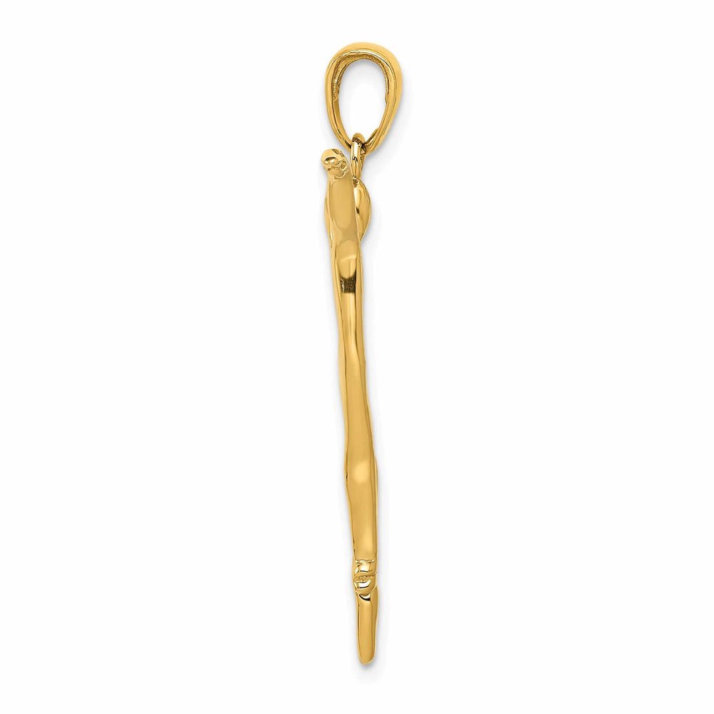 Solid 14k Yellow Gold 3-D Ballet Dancer Pendant