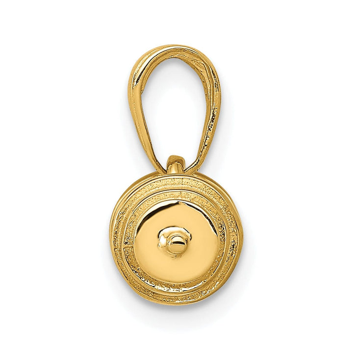 Solid 14k Yellow Gold 3 D Barbell Charm Pendant