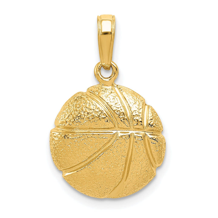 14k Yellow Gold Basketball Charm Pendant