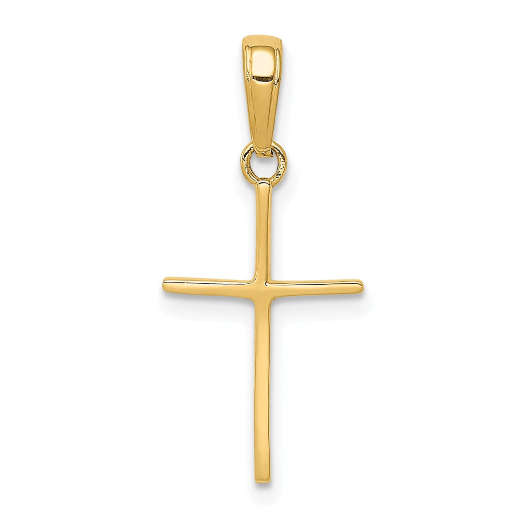 14k Yellow Gold Polished Cross Pendant