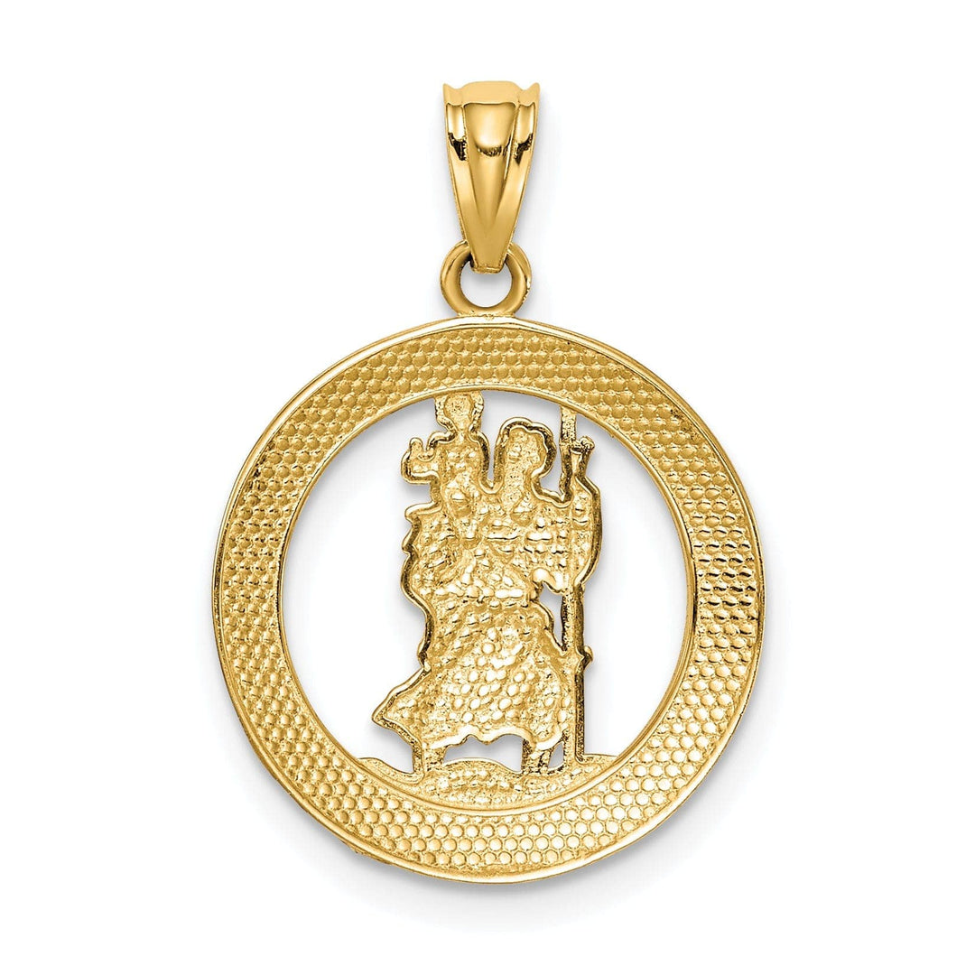 14k Two Tone Gold Saint Christopher Pendant