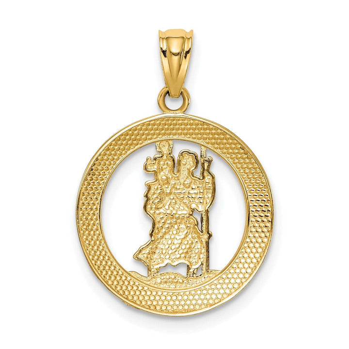 14k Two Tone Gold Saint Christopher Pendant