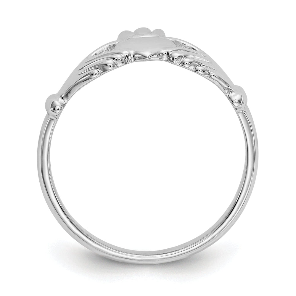 Ladies 14kt white gold claddagh ring