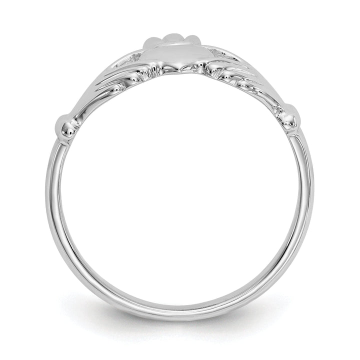 Ladies 14kt white gold claddagh ring