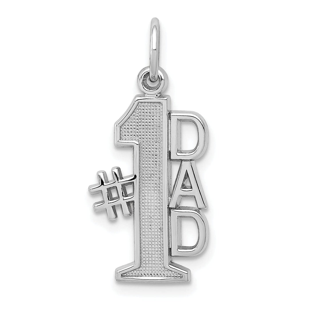 14k White Gold Polished #1 Dad Pendant