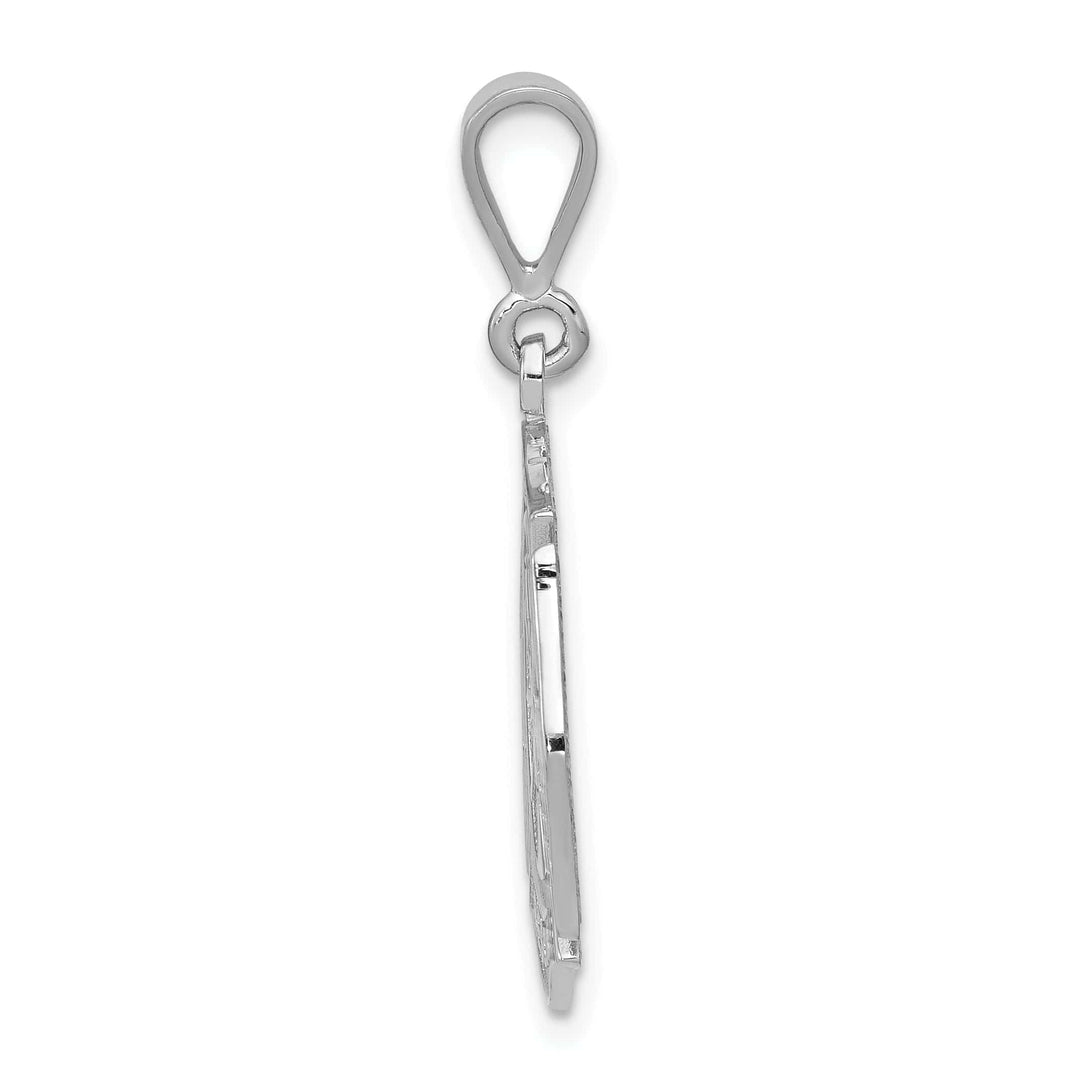 Solid 14k White Gold Fire Rescue Charm Pendant
