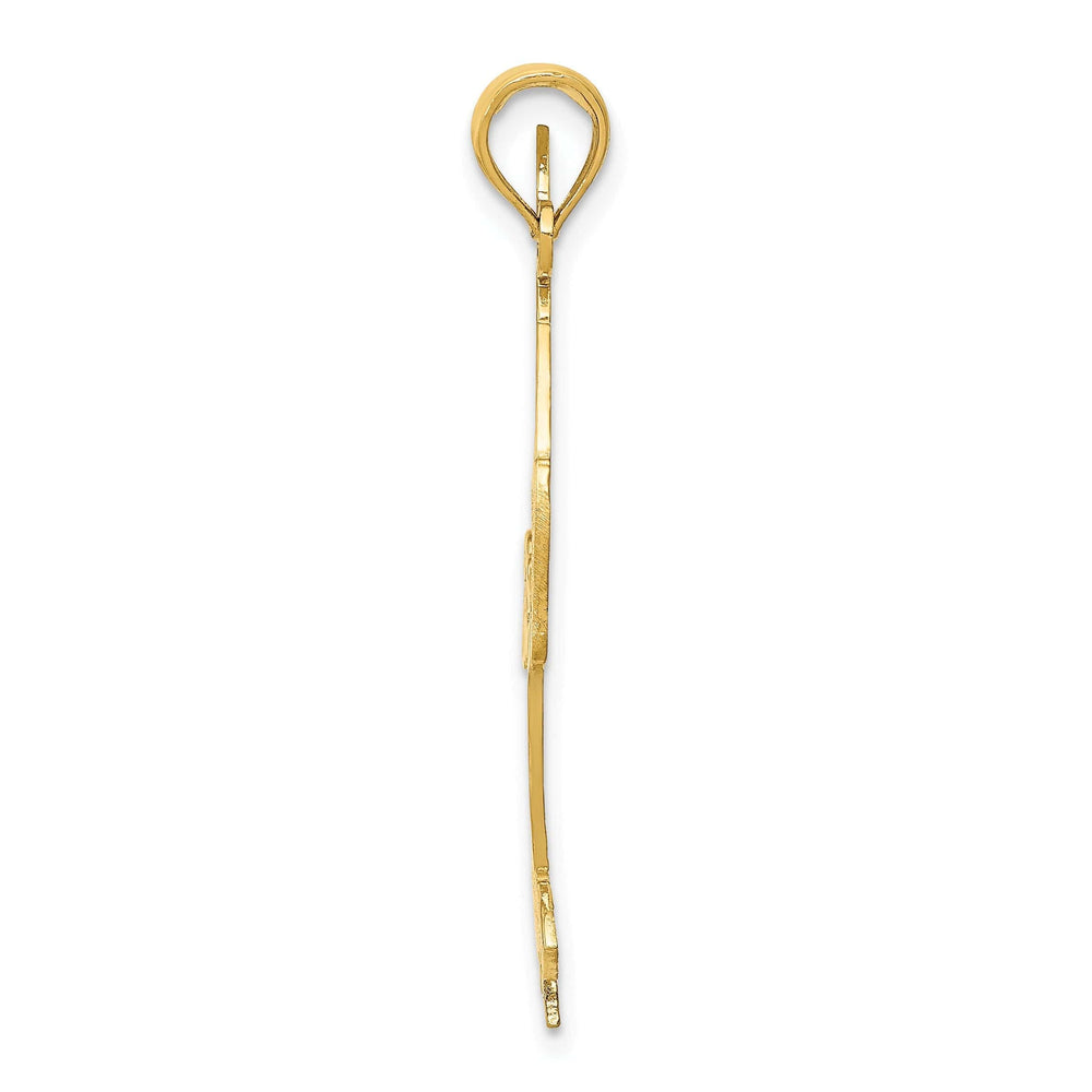 Solid 14k Yellow Gold Girl Gymnast Charm Pendant