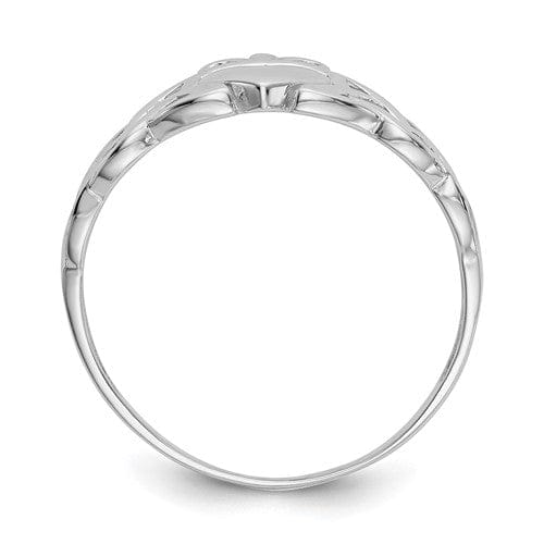 14kt white gold mens claddagh ring
