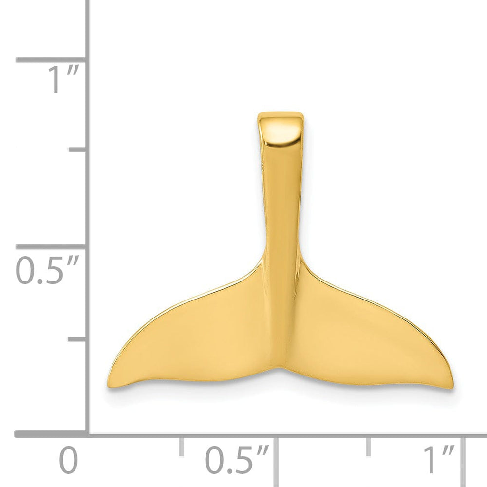14k Yellow Gold Polished Solid Finish Whale Tail Slide Pendant will not fit Omega Chain