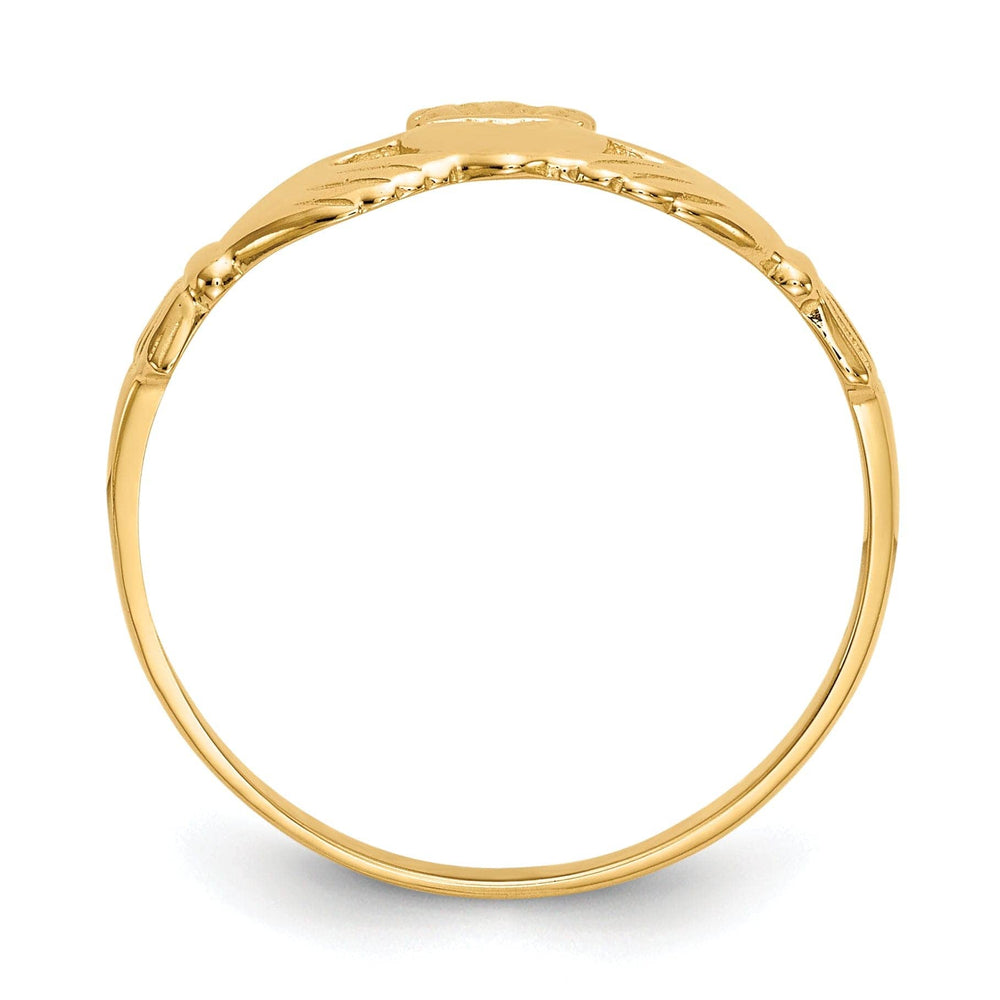14kt ladies yellow gold claddagh ring