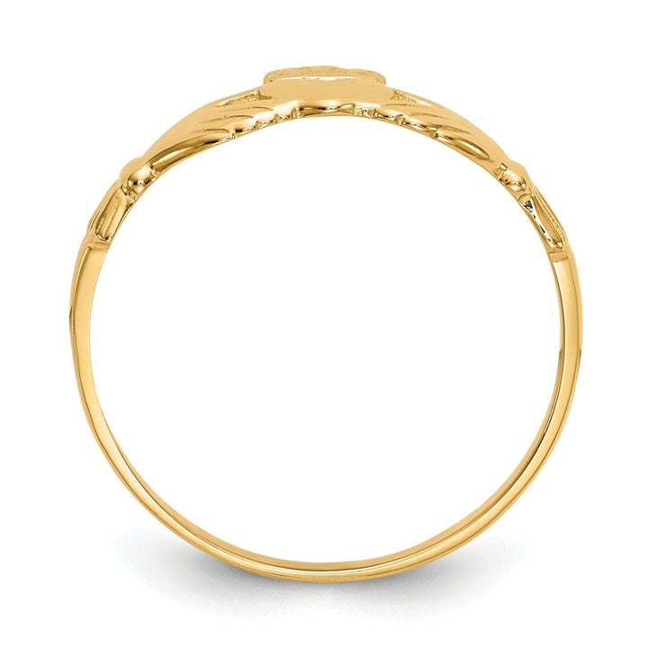 14kt ladies yellow gold claddagh ring