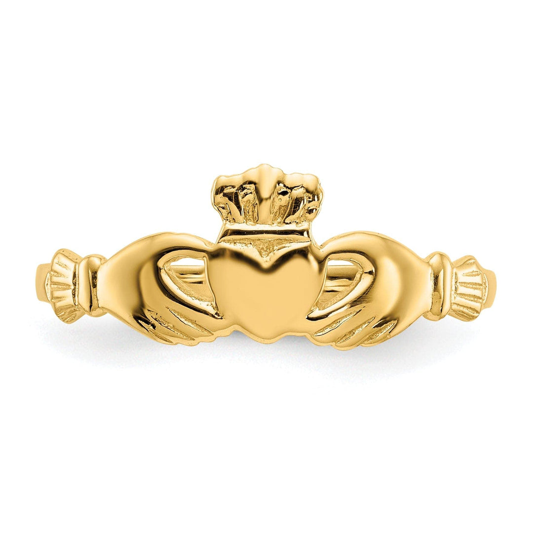 14kt ladies yellow gold claddagh ring