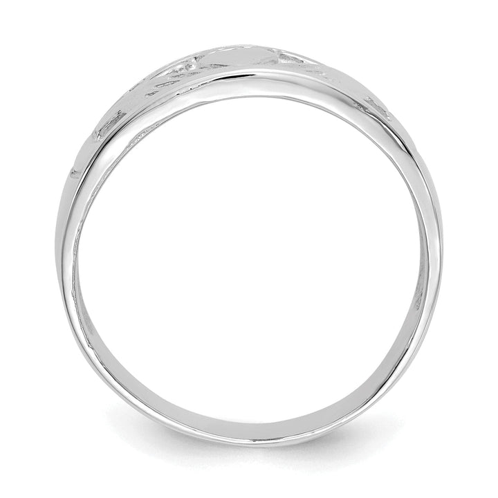 14kt white gold ladies claddagh ring