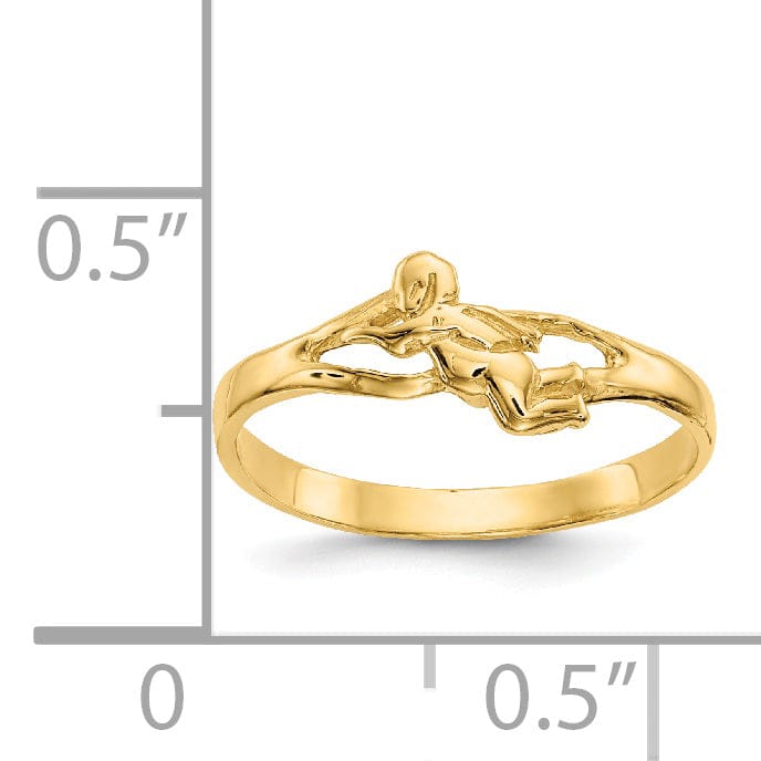 14k Yellow Gold Angel Baby Children's Ring
