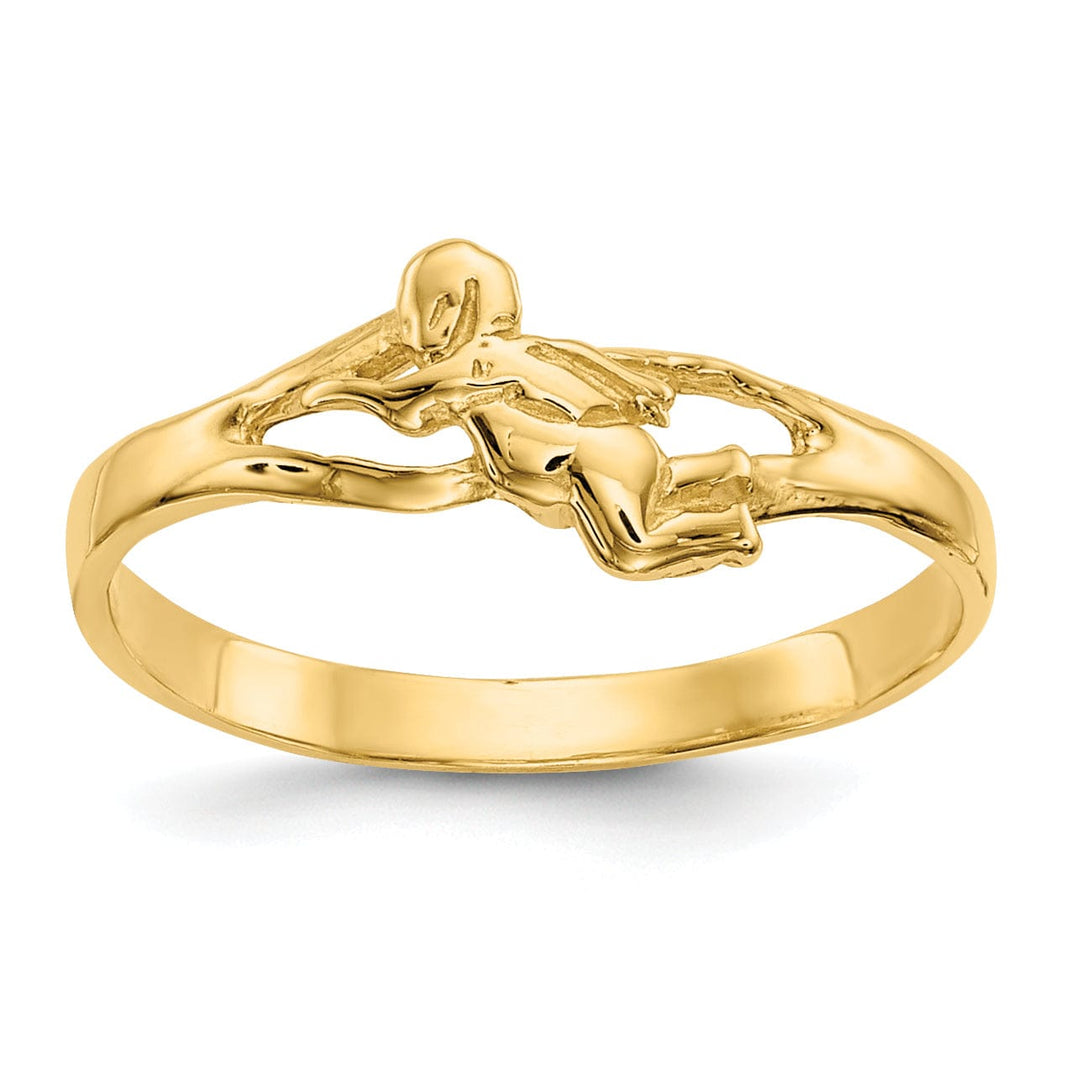 14k Yellow Gold Angel Baby Children's Ring