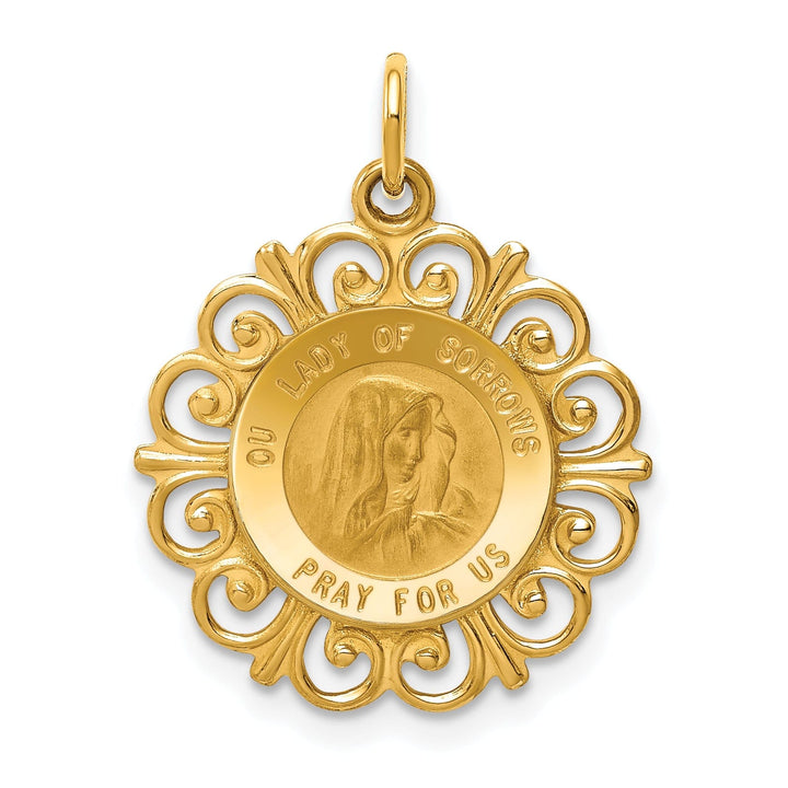 14k Yellow Gold Our Lady of Sorrows Medal