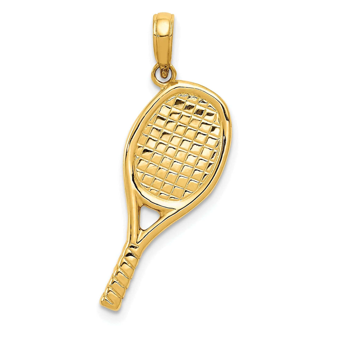 14k Yellow Gold 3-D Racquetball Charm Pendant