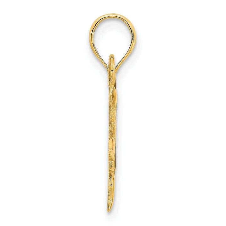 14k Yellow Gold Polished, Black Enamel Finish I LOVE MY SUNSHINE Sun Shape Design Charm Pendant