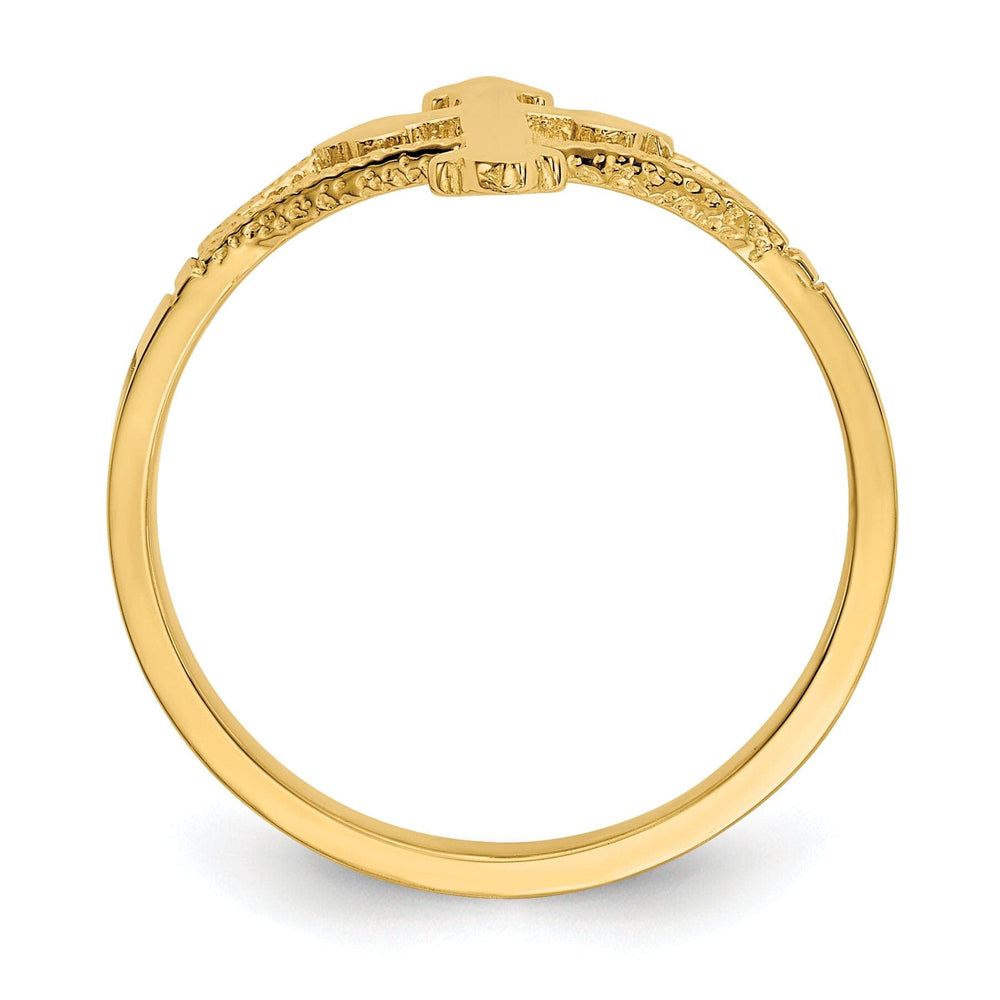 14k Yellow Gold Polished Cross Ring