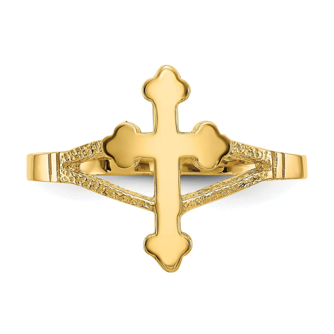 14k Yellow Gold Polished Cross Ring