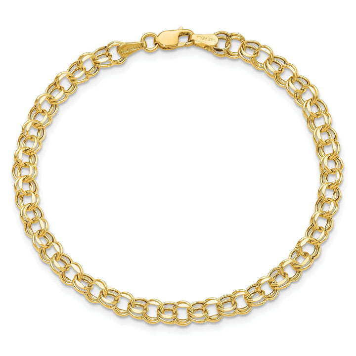 14k Yellow Gold Charm Bracelet, 4.5-mm, 7-inch, Semi-Solid Link Design