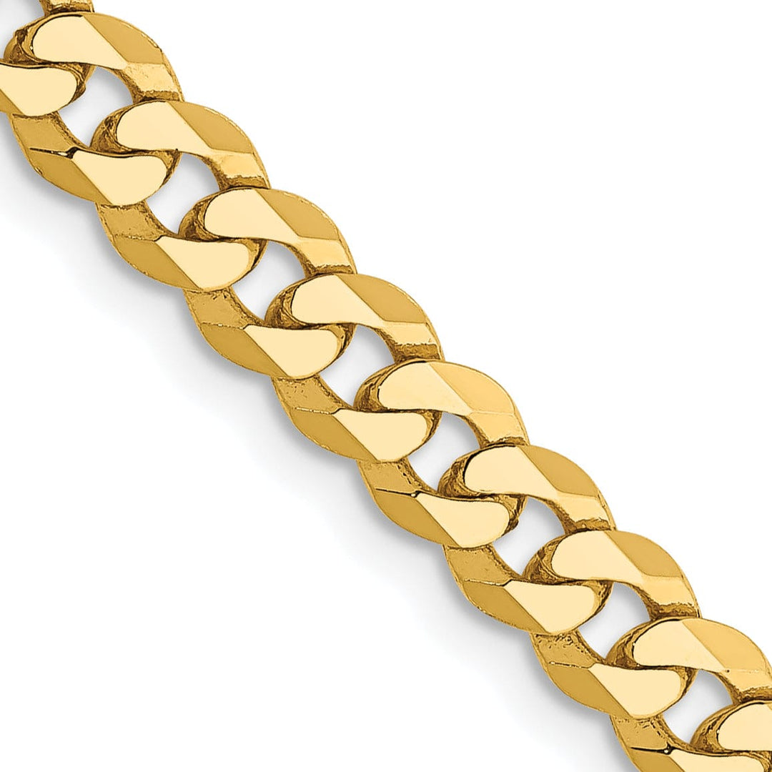 14k Yellow Gold 4.60mm Flat Beveled Curb Chain