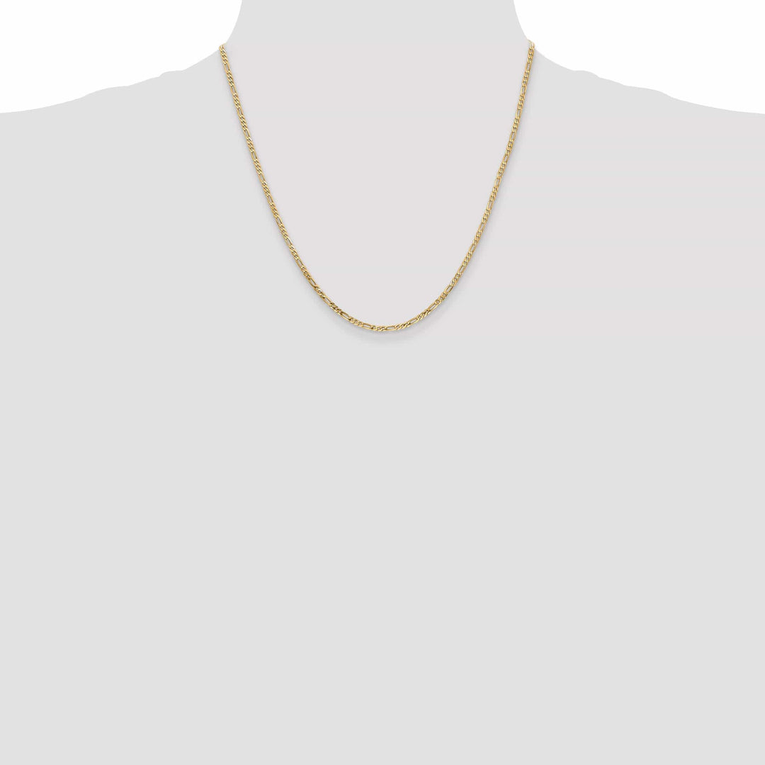 14k Yellow Gold 2.25-mm Flat Solid Figaro Chain