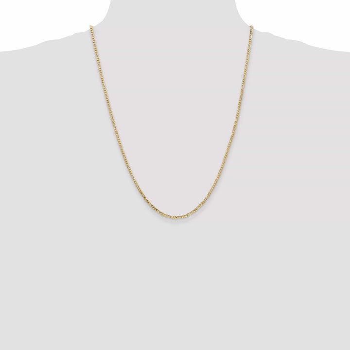 14k Yellow Gold 2.25-mm Flat Solid Figaro Chain