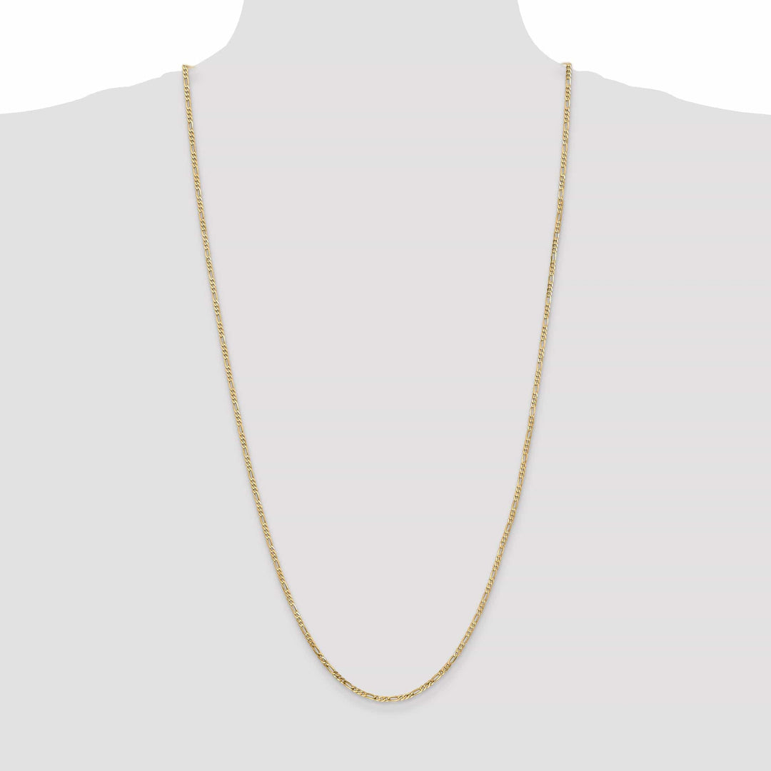 14k Yellow Gold 2.25-mm Flat Solid Figaro Chain
