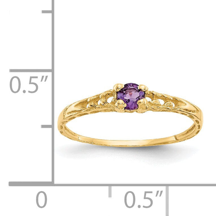14k Yellow Gold Amethyst Birthstone Baby Ring