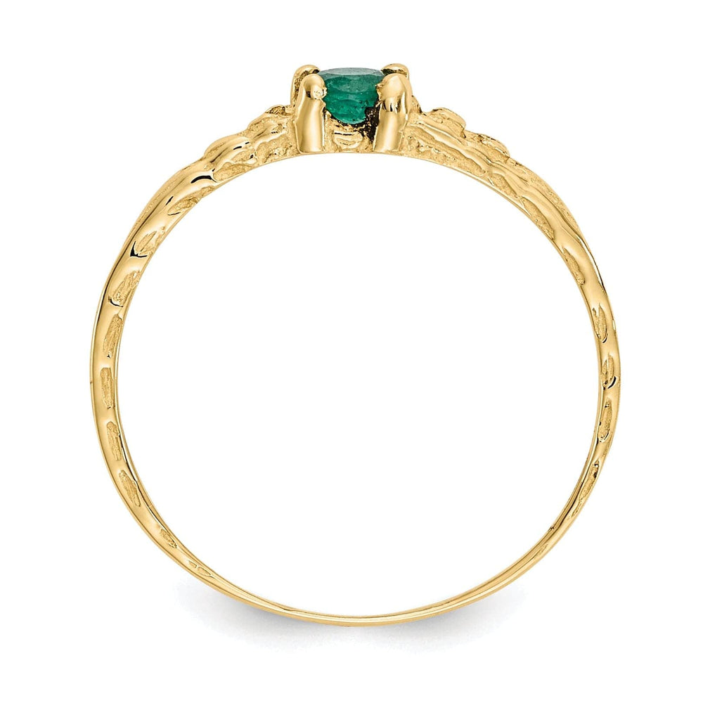 14k Yellow Gold Emerald Birthstone Baby Ring