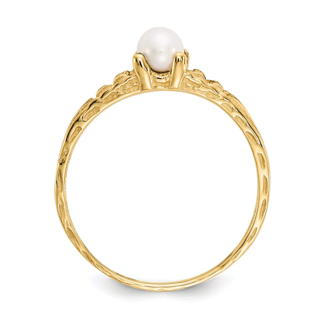 14k Yellow Gold Pearl Birthstone Baby Ring