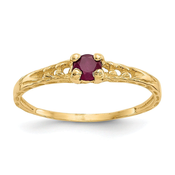 14k Yellow Gold Ruby Birthstone Baby Ring
