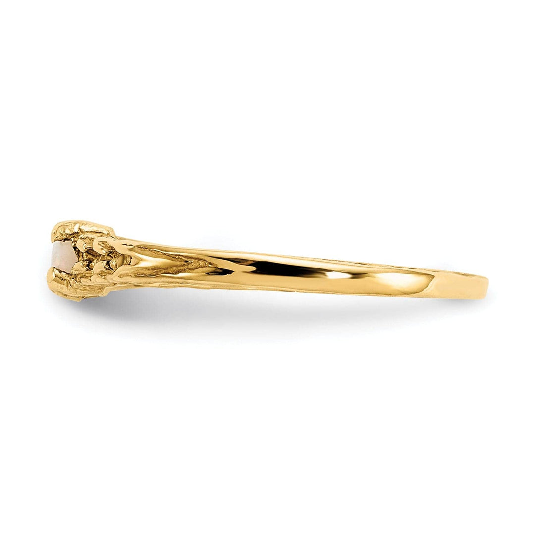 14k Yellow Gold Opal Birthstone Baby Ring